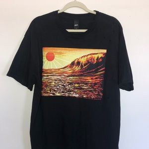 Obey Men’s Shirt, “Dark Wave & Rising Sun”